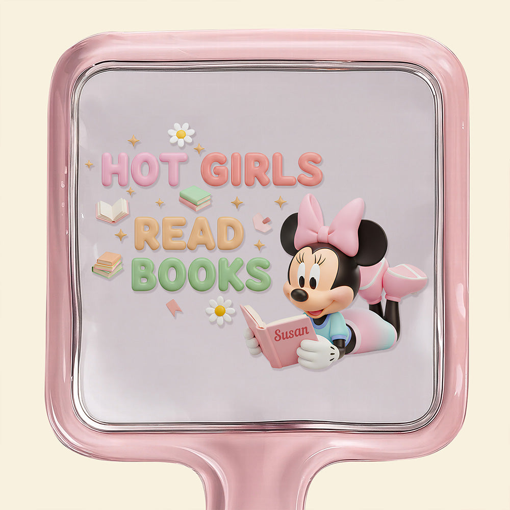 Book Girl Handheld Mirror - Personalized Gifts For Book Lovers 04PGDT031225-Homacus