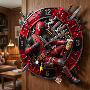 Red Mask Acrylic Wall Clock - Personalized Gifts 01paqn180726-Homacus