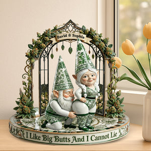 Funny Gnome Couple Acrylic Plaque - Personalized Gifts For Couple Plaque 04TGQN240126-Homacus