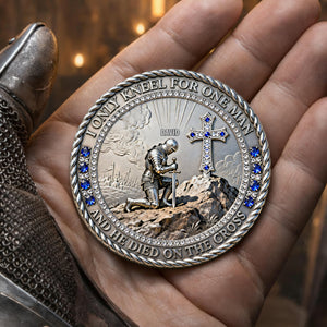 Knight Templar Kneeling Before A Cross Printed Metal Coin - Personalized Gifts For Christians 01kilu270226-Homacus
