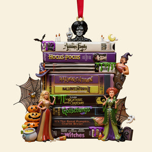 Horror Witch Tape Stack Ornament, Personalized Gifts For Horror Fans 03qhtn161025-Homacus