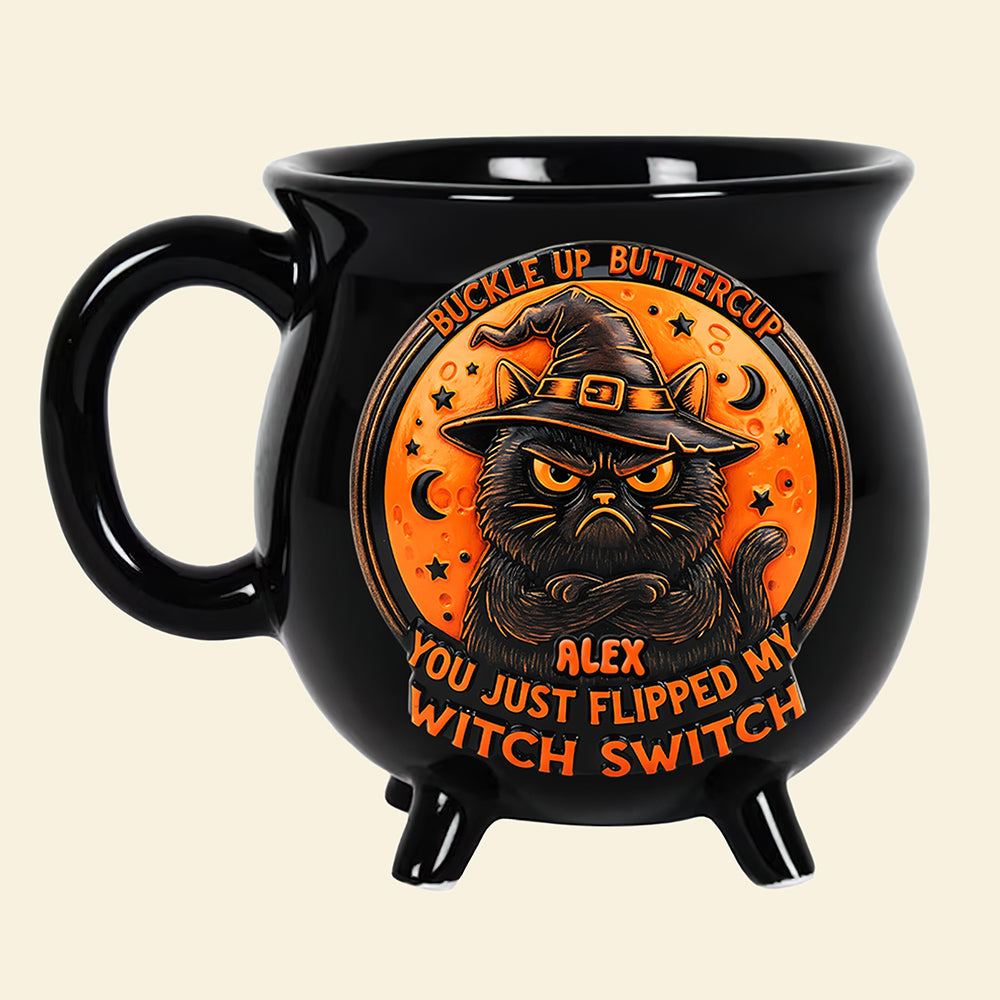 Cat Witch Mode Cauldron Mug, Personalized Gifts For Witch And Cat Lovers 01qhta210825-Homacus