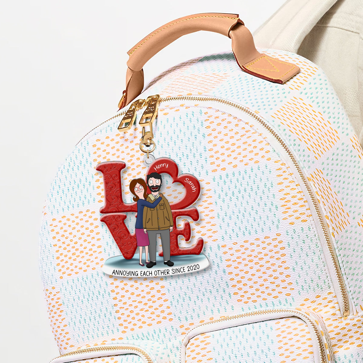 LOVE Burger Couple Keychain - Personalized Gifts 02OHMH070225HG-Homacus