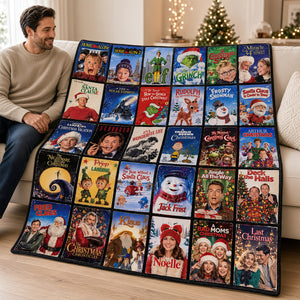 Classic Christmas Movie Memories Blanket - Personalized Gifts 01nadt011026