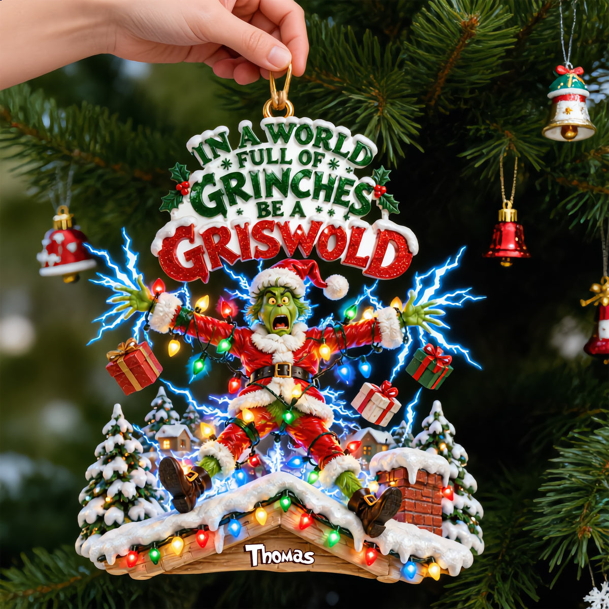 Electric Shock Christmas Ornament - Personalized Funny Gifts For Movie Lovers 04nalu161026-Homacus