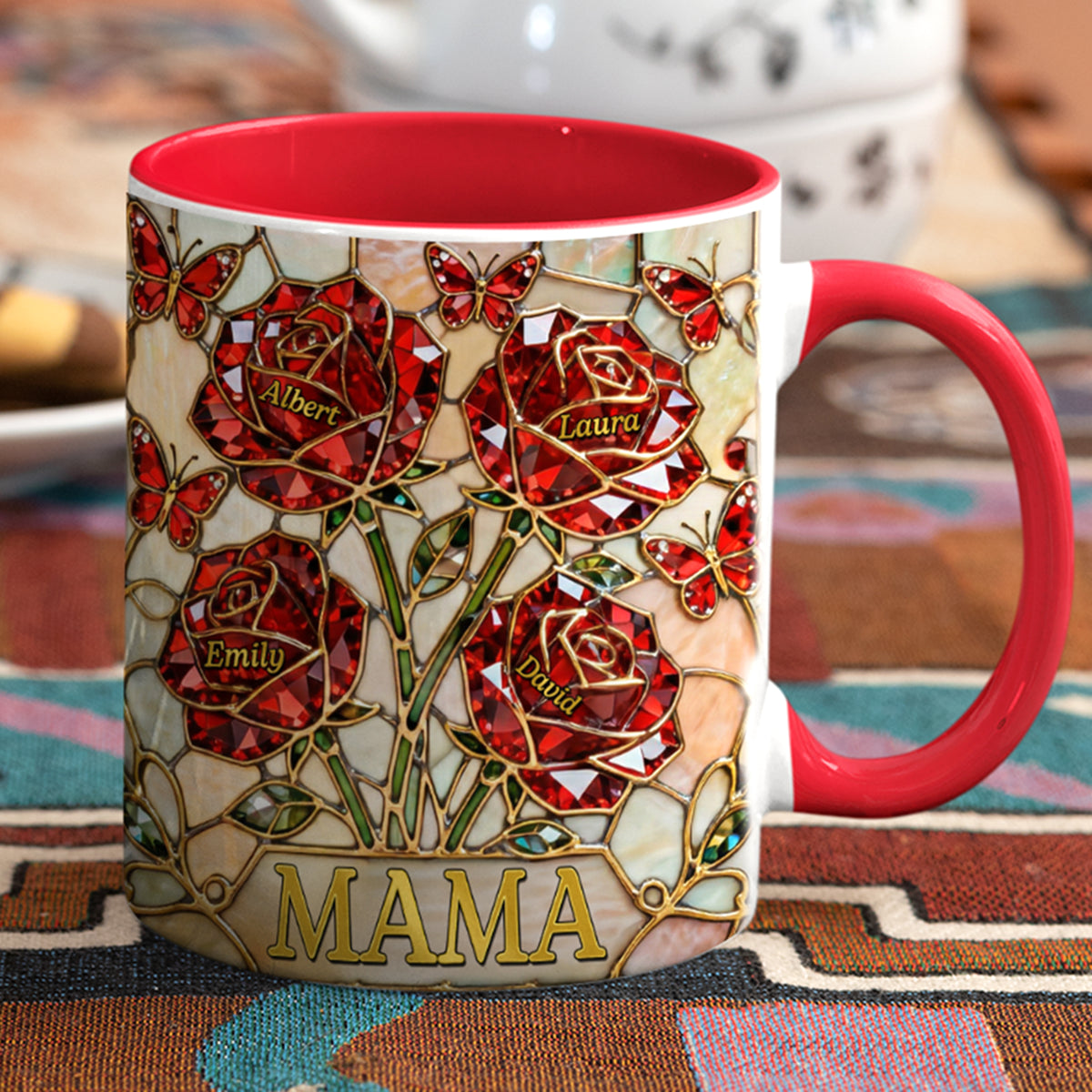 Roses Mom And Kids Coffee Accent Mug - Personalized Gifts For Mother's Day Coffee Mug 03HYQN050226-Homacus
