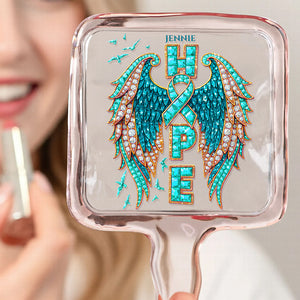 Ribbon Awareness Handheld Mirror - Personalized Gifts 01HUDT081225-Homacus