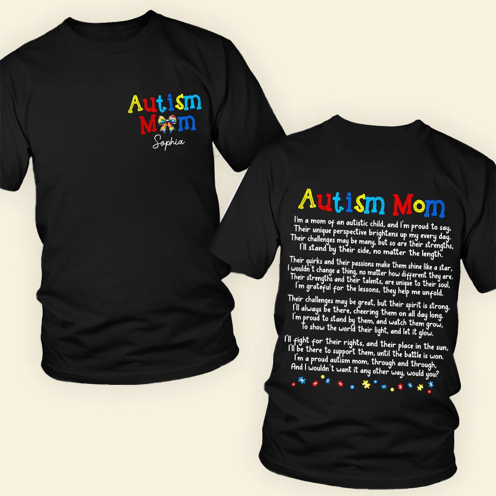 Personalized Gifts For Autism Mom Shirt I'm A Proud Autism Mom 01HUDT250225-Homacus