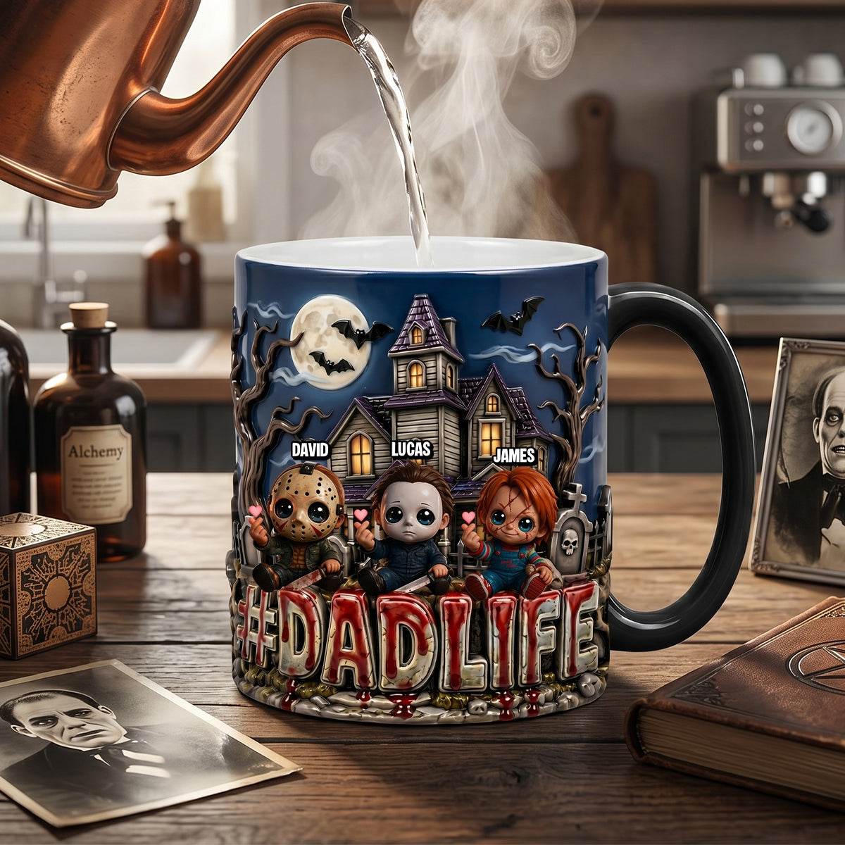 Dad Life With Little Horrors Magic Mug - Personalized Gifts For Dads 05patn120526-Homacus