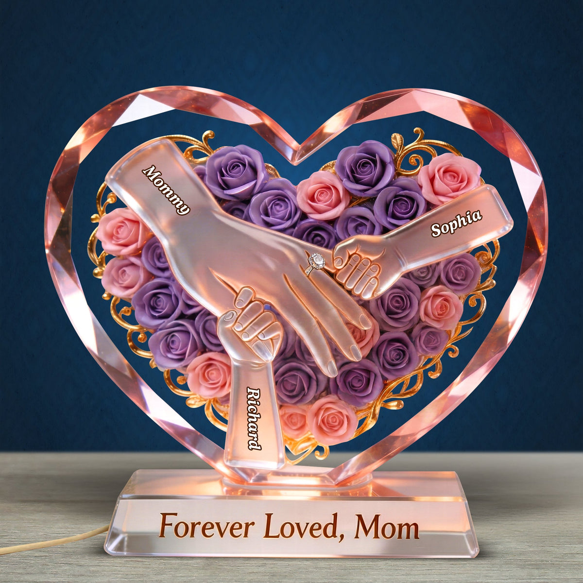 Hand Of Love Acrylic Light Box - Personalized Gifts For Mother's Day 02NAQN150426-Homacus