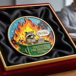 Funny Raccoon Dumpster Printed Metal Coin - Personalized Gifts For Office Workers 05naqn030326-Homacus