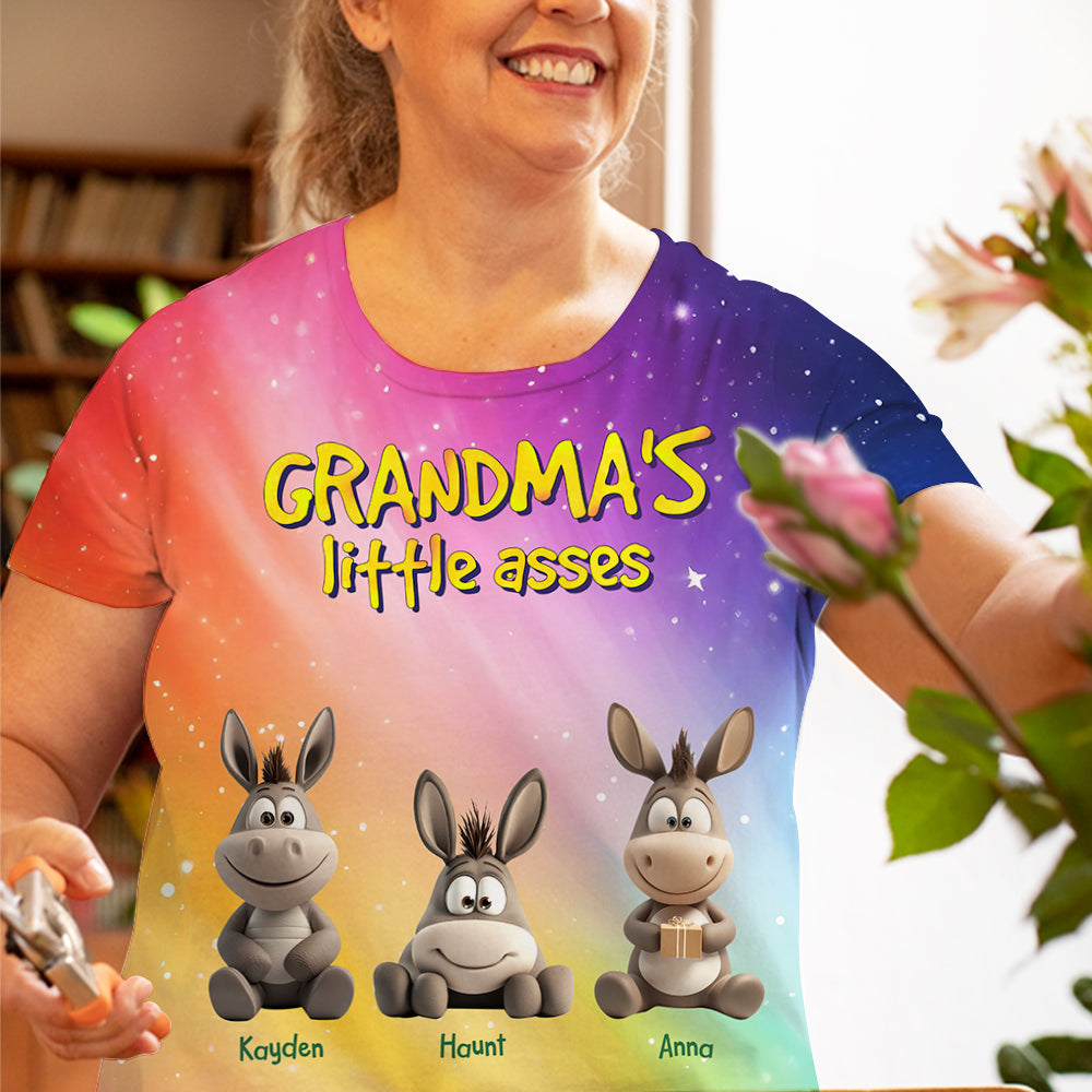 Personalized Gift For Grandma Shirt, Adorable Little Donkeys 01NALU190325-Homacus