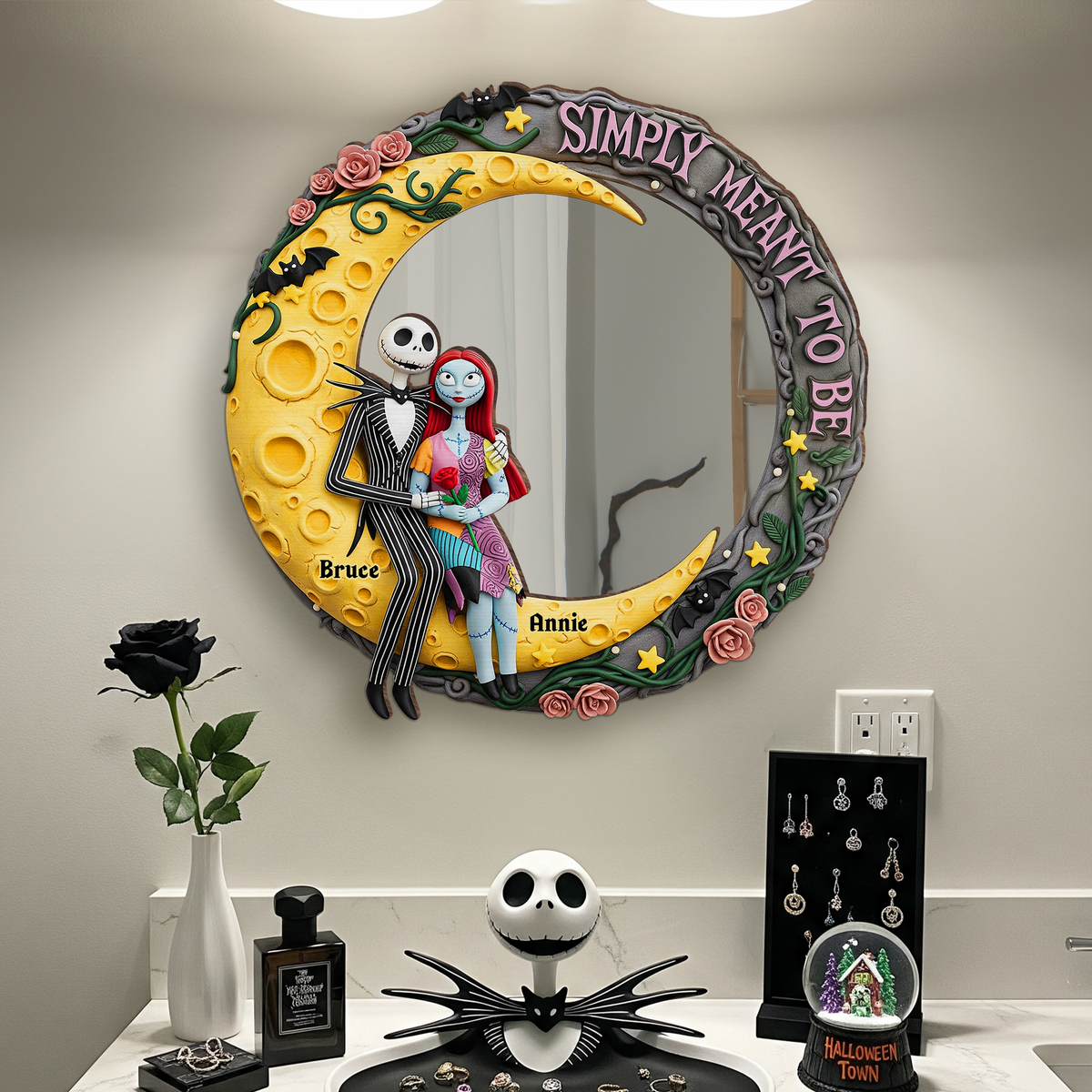 Moonlit Couple's Love Custom Shaped Mirror - Personalized Gifts For Couple 05PGLU220725-Homacus