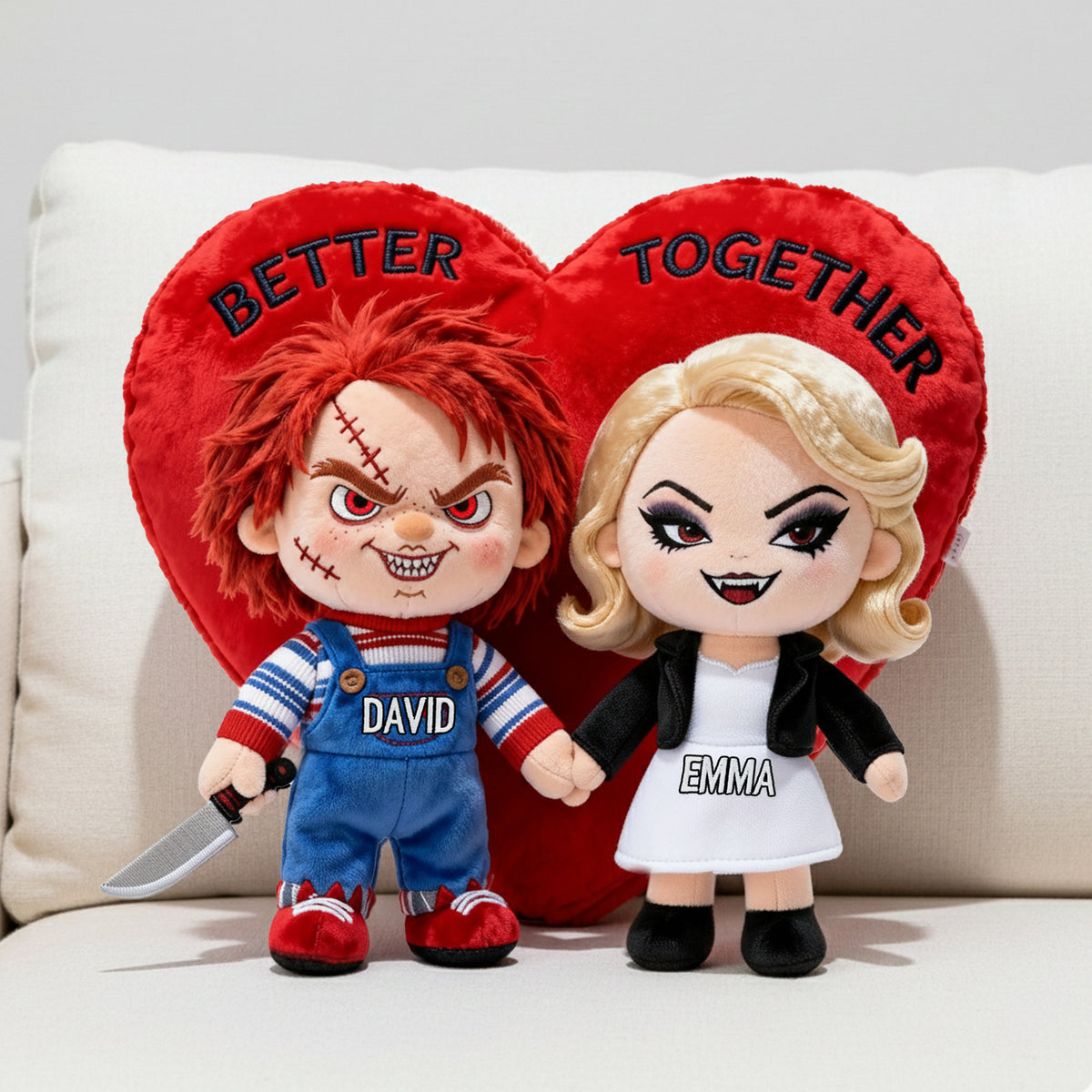 Gothic Doll Couple Pillow - Personalized Gifts For Couples 05OHLU111225-Homacus