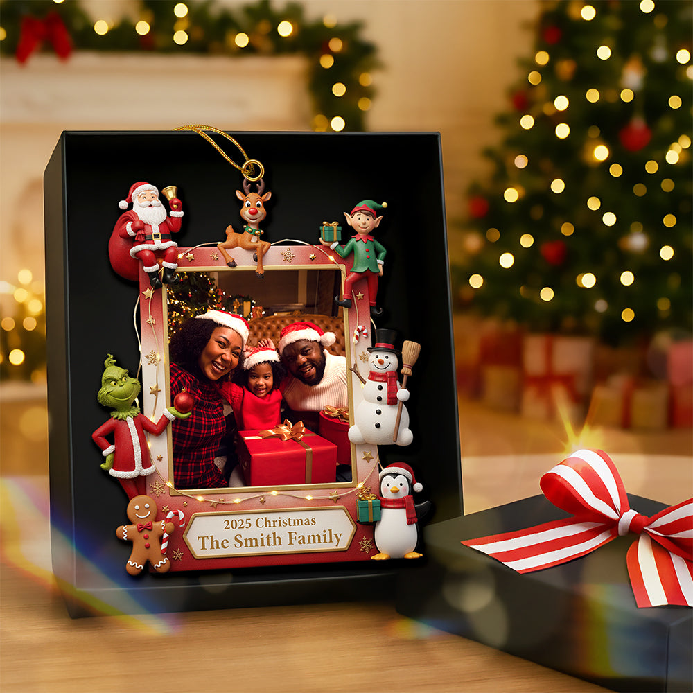 Christmas Picture Frame Acrylic Ornament - Custom Photo Gifts For Family 01HYQN071125-Homacus