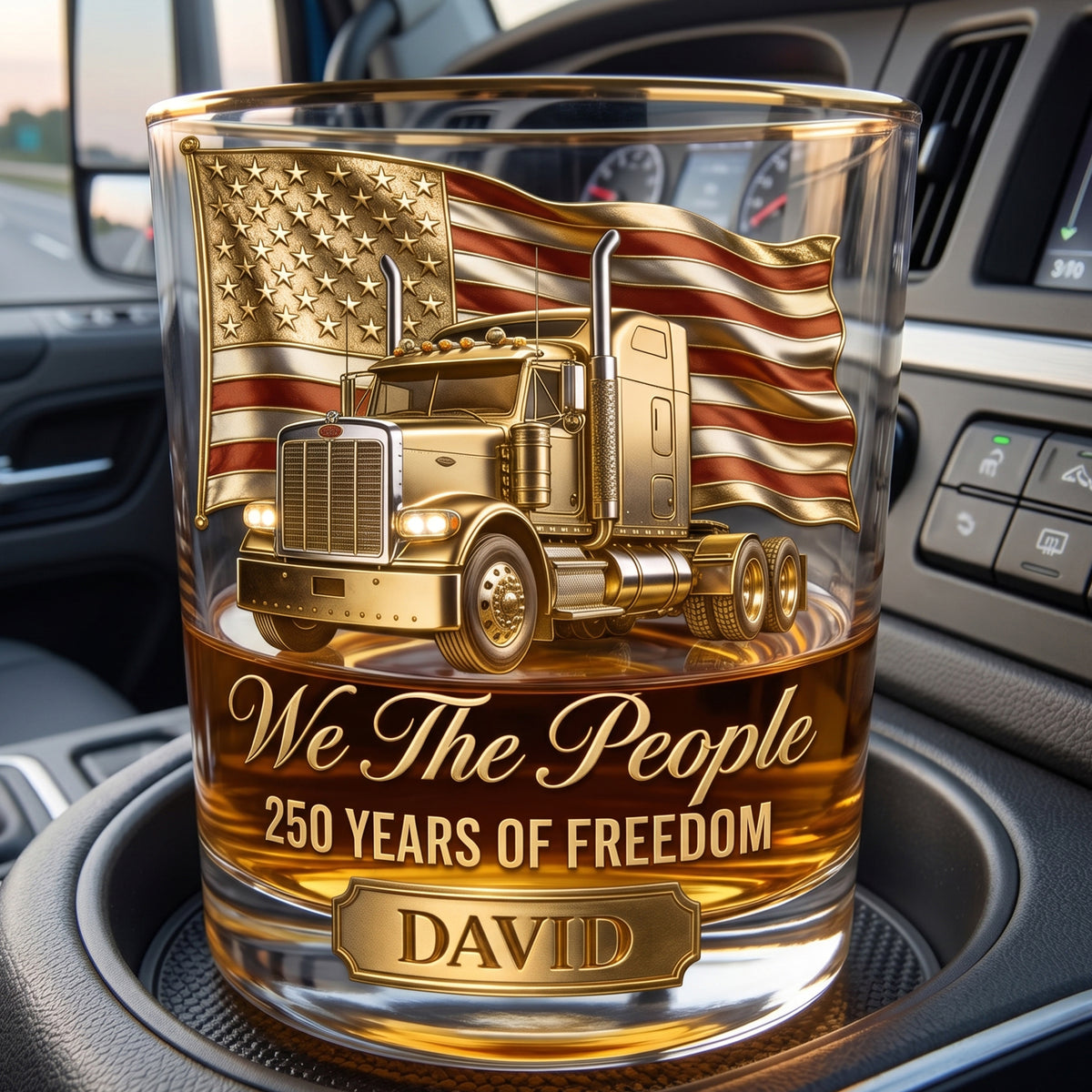 250 Years Of Freedom Round Glass - Personalized Gifts For Trucker Lovers 03pglu110626-Homacus
