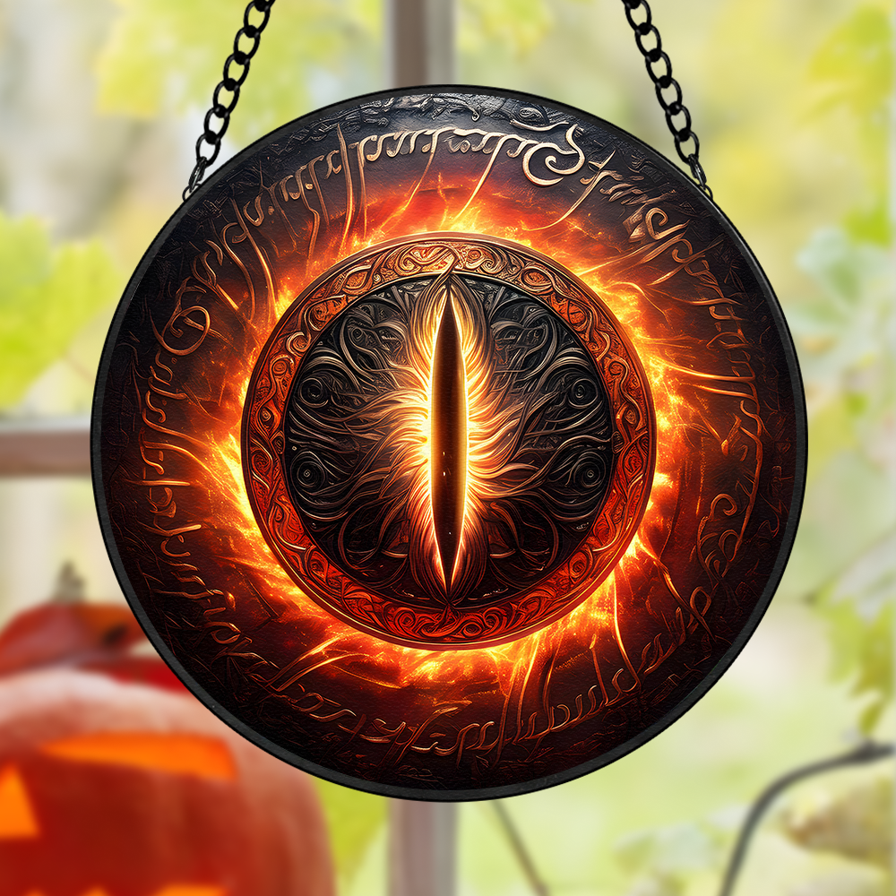 Gifts For Fantasy Novel Fans Stained Glass Ornament, Mysterious Fire Eye 03qhpu280824-Homacus