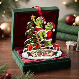 Furry Naughty Santa Couple Ornament - Personalized Christmas Gifts For Couples 10ohlu161026-Homacus