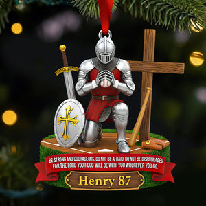 Faith, Strength & Game – Personalized Knight Baseball Ornament 03HUDT111025-Homacus