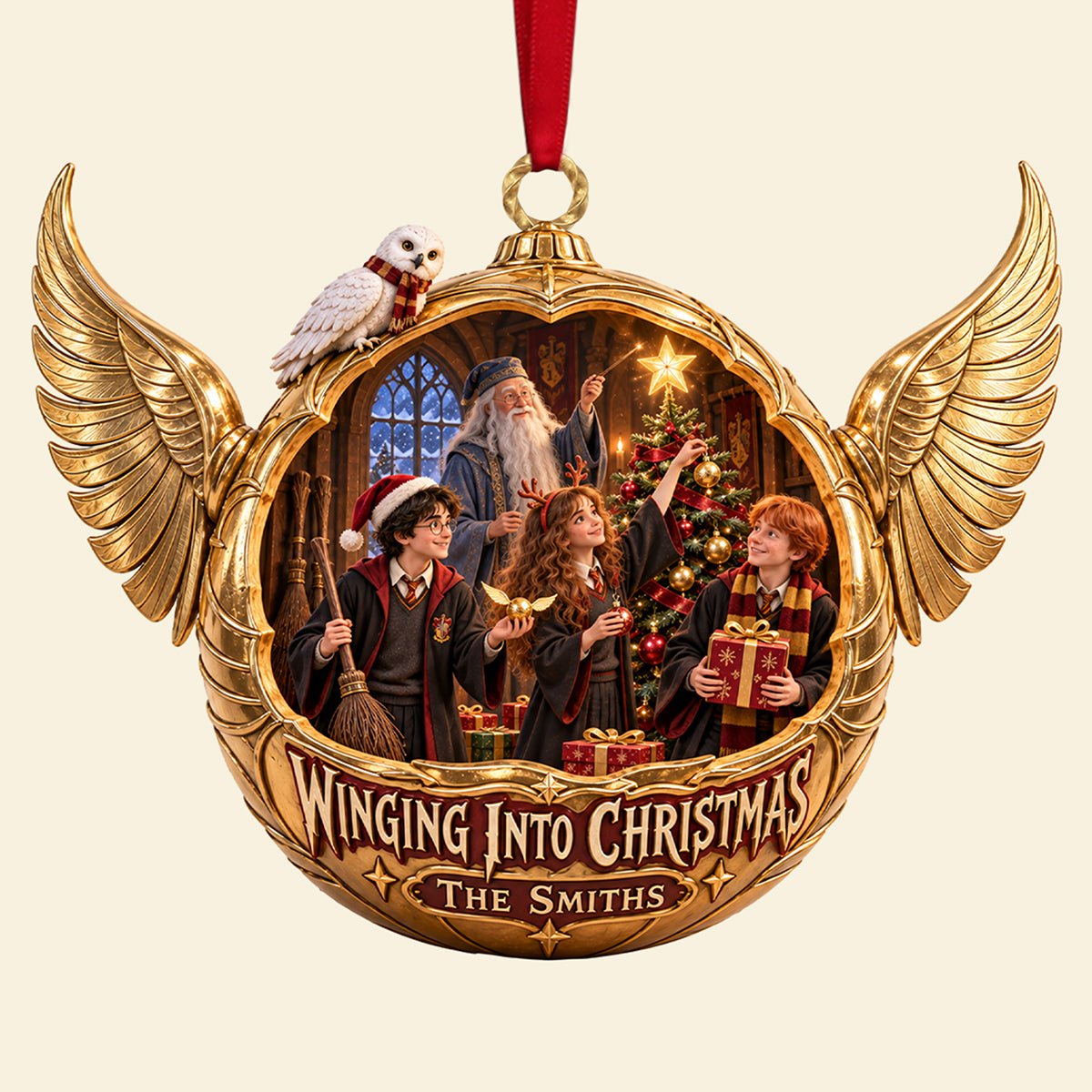 Winging Love Into Christmas Ornament - Personalized Christmas Gifts 03HATA081026-Homacus
