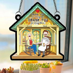 Personalized Gifts For Couple Suncatcher Ornament, Thank You For Loving Me Being There 03TGQN110225PA-Homacus