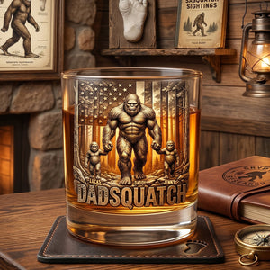 Wild Dad Energy Round Glass - Personalized Gifts For Dads 04NATN010526-Homacus