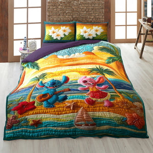 Tropical Beach - Personalized Gifts For Couple Quilt Bedding Set 03tgtn300625-Homacus