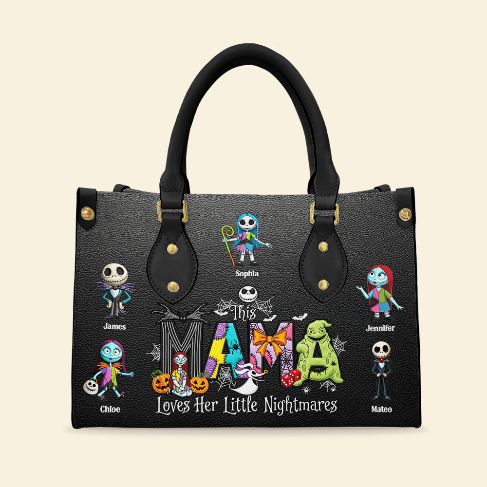Spooky Mama Halloween Leather Bag Personalized Gifts For Mom 03OHDT030925-Homacus