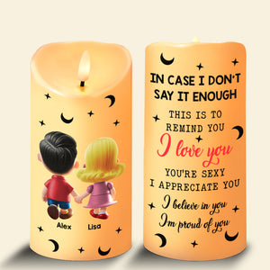 Personalized Gifts For Couple LED Candle Cartoon Couple 01OHMH161224-Homacus