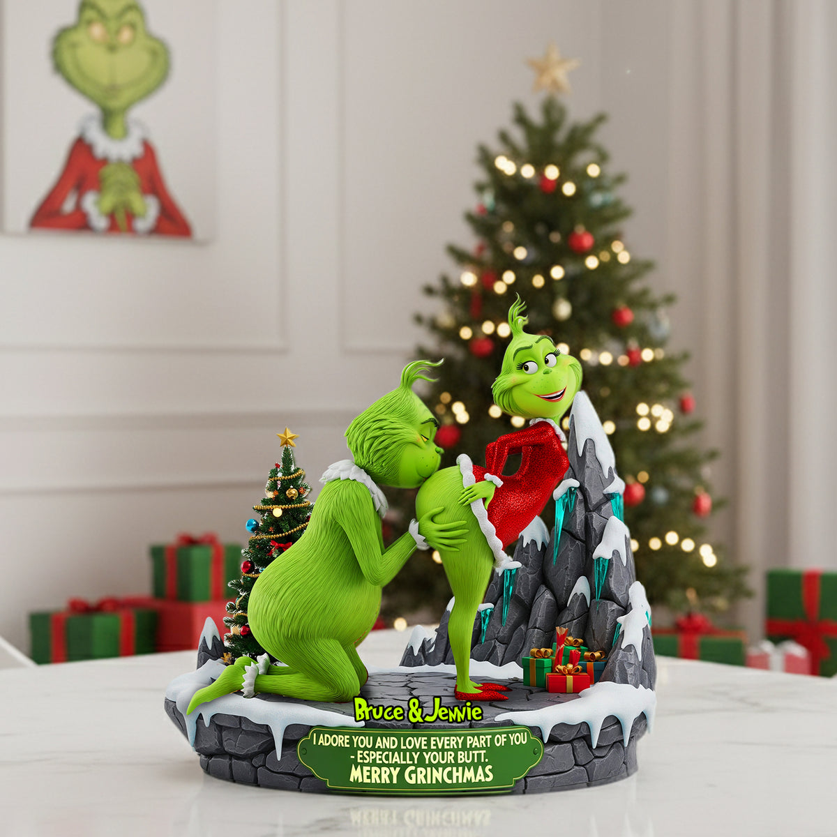 Funny Green Monsters Acrylic Plaque- Personalized Gifts for Couple 04ohlu110925-Homacus