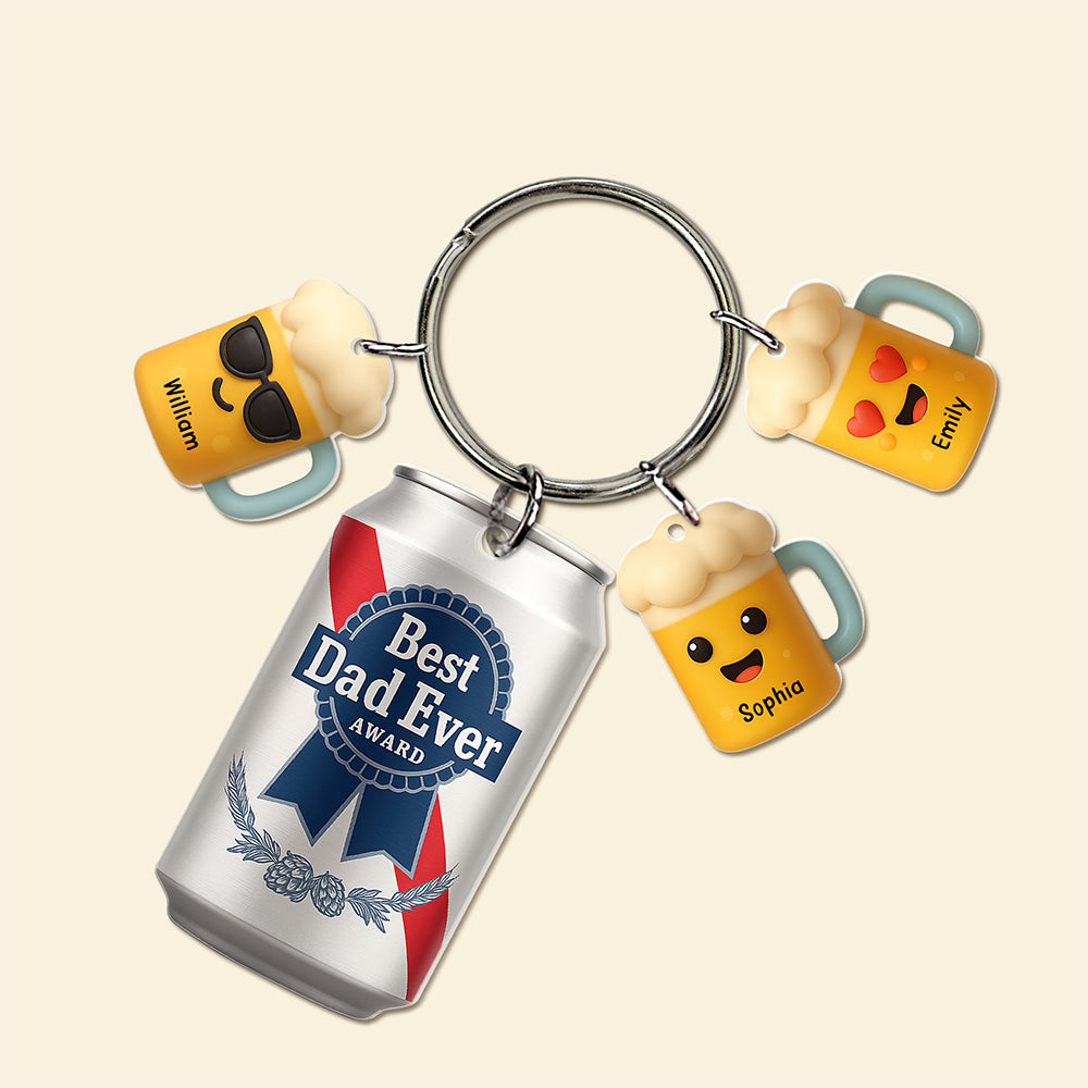 Best Dad With Little Charms Acrylic Tag Keychain - Personalized Gifts For Father 01NAQN250425-Homacus