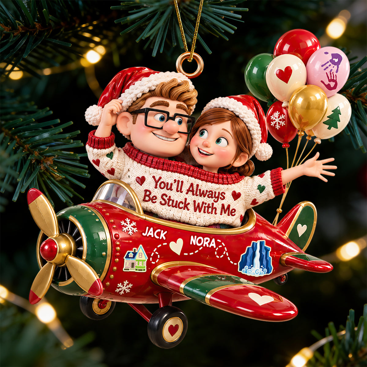 Sticked Together Acrylic Ornament, Personalized Gifts For Couple 07qhdt091026-Homacus