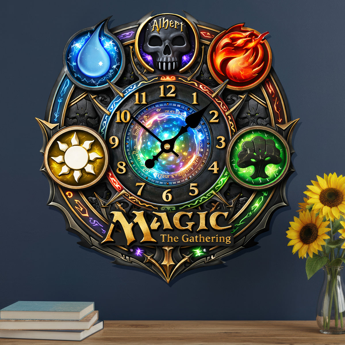 Mystic Element Acrylic Clock – Personalized Gifts For Fantasy Lovers 05huqn241225-Homacus
