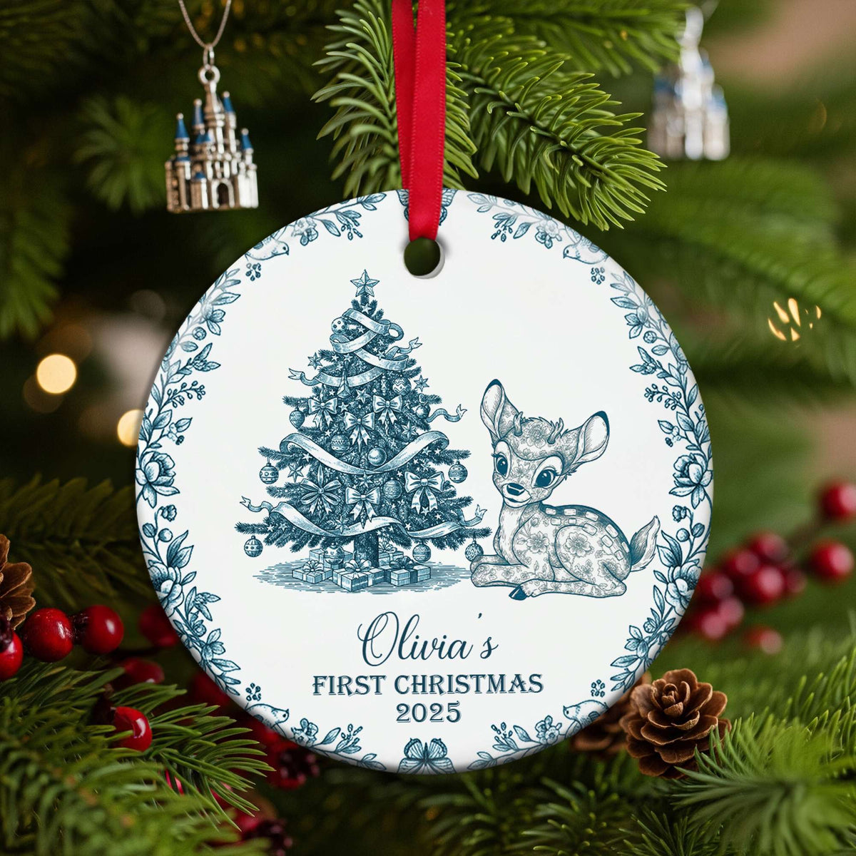 Baby's First Christmas Ceramic Ornament - Personalized Gifts For Baby 04PGLU300825-Homacus