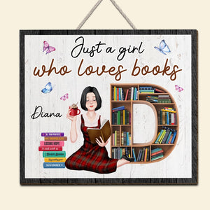 Personalized Gifts For Book Lovers Wood Sign 03httn240124pa Reding Girl-Homacus