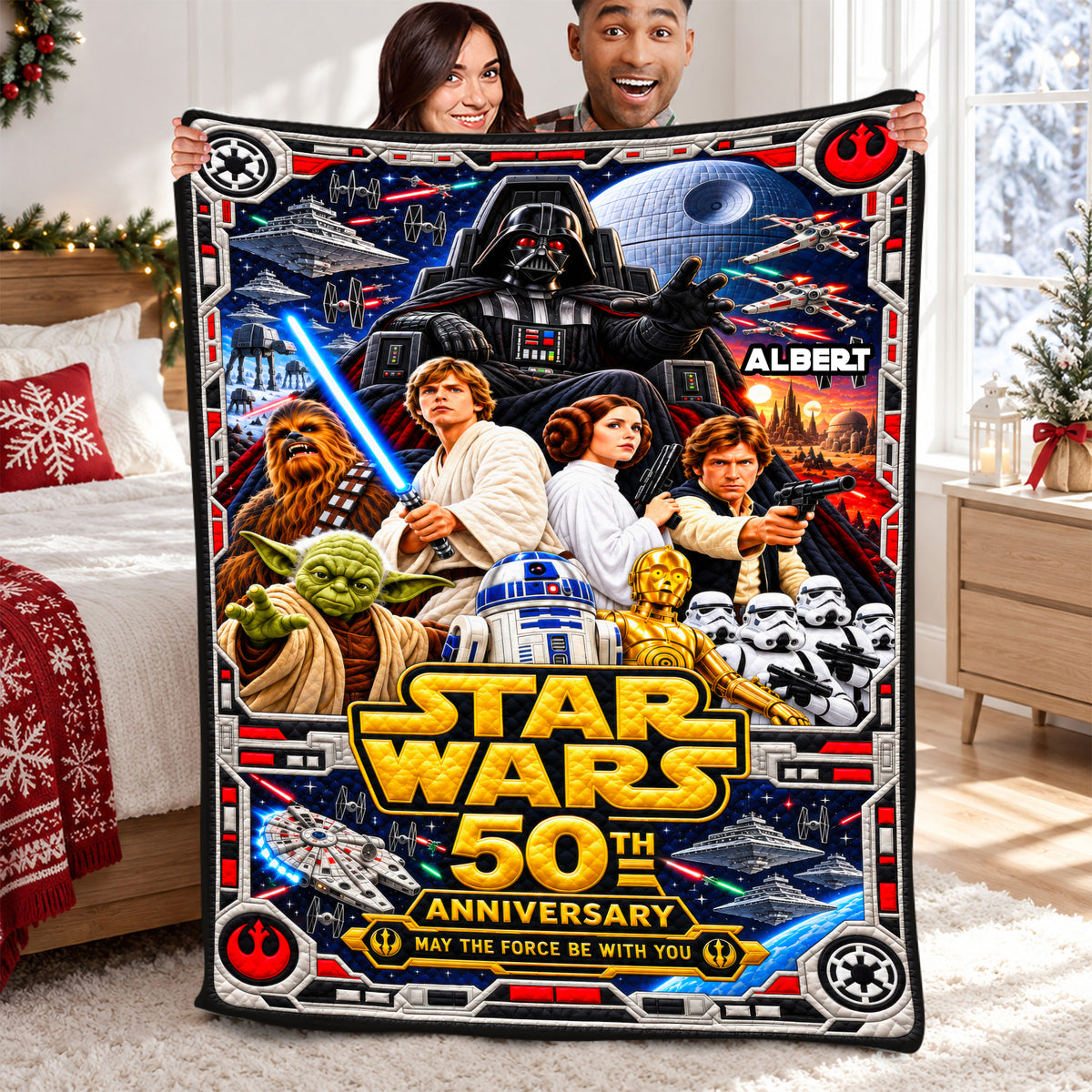 50 Years: The Cosmic Warrior Blanket - Personalized Gifts 01OHQN011026