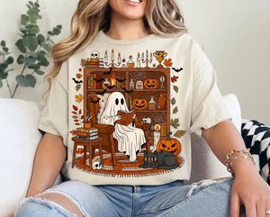 Ghost In Library Reading Shirt - Halloween Gift For Book Lovers 104laxx180725-Homacus