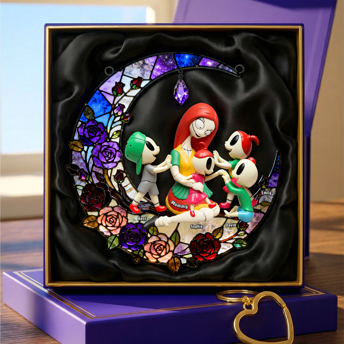 Spooky Mom and Kid Suncatcher Ornament - Personalized Gifts For Mom 05naqn240226-Homacus