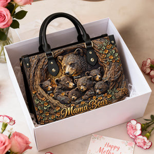 Strong Mama Bear Leather Bag - Personalized Gift For Mom 02HULU070226-Homacus