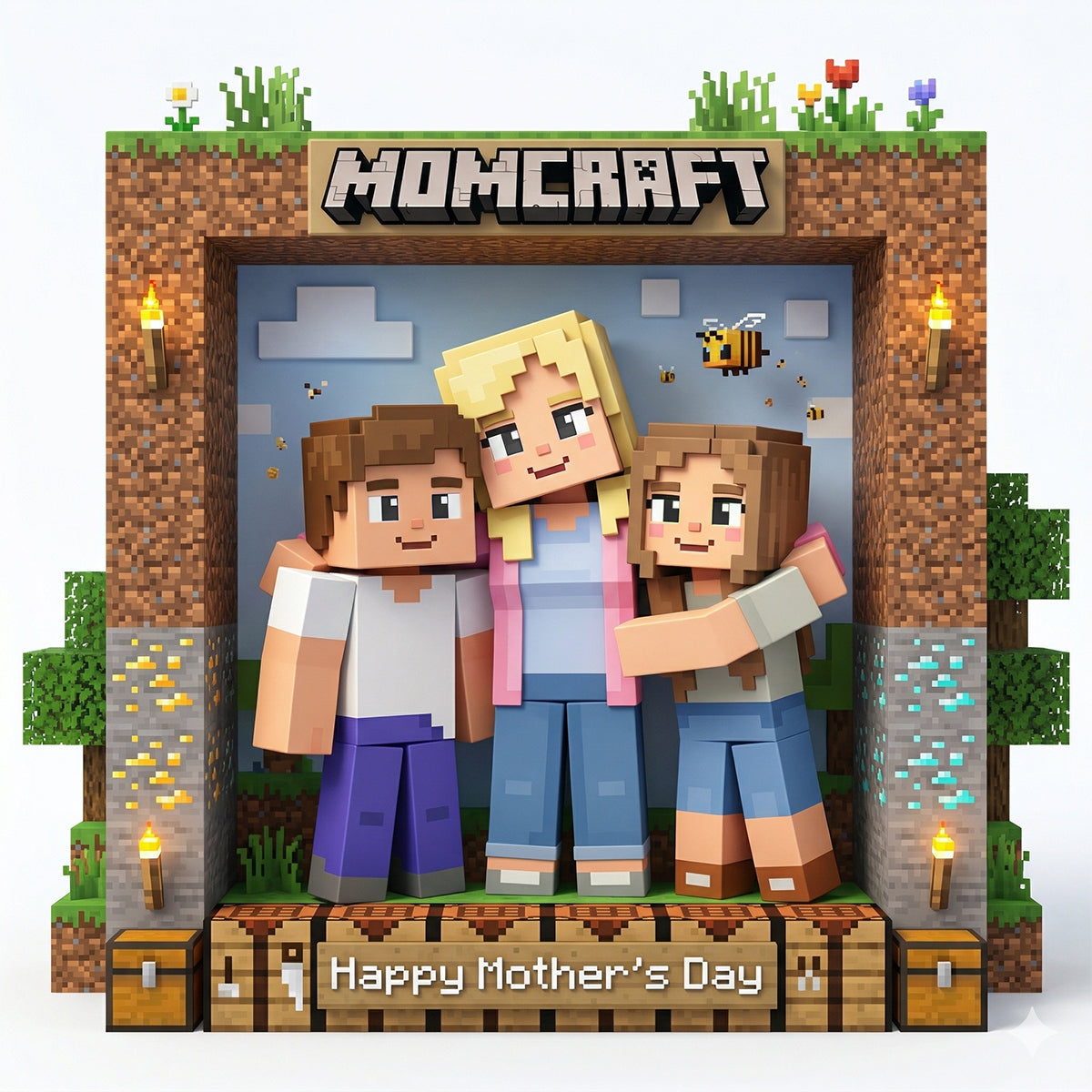 Pixel Mom & Mini Crew Acrylic Plaque - Personalized Custom Photo Gifts For Mom 02NATN310326-Homacus