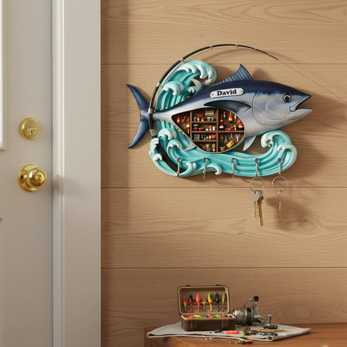 Fishing Gear Corner Key Hanger - Personalized Gift For Fishing Lovers 03KILU101225-Homacus