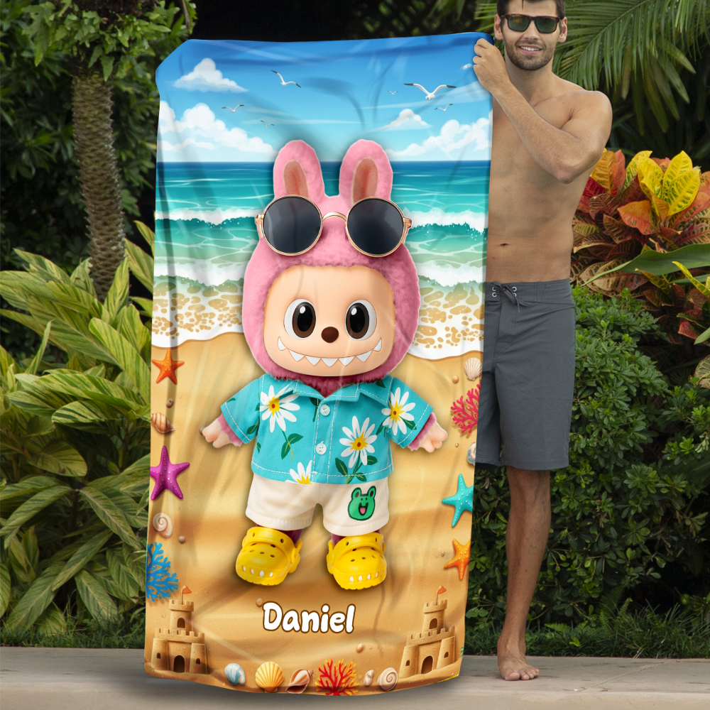 Cute Bunny Beach Towel Personalized Gifts for Fans 02NALU090825-Homacus