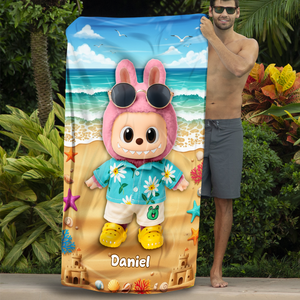Cute Bunny Beach Towel Personalized Gifts for Fans 02NALU090825-Homacus