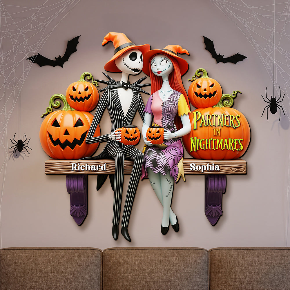 Spooky Couple Wood Sign - Personalized Halloween Gifts For Couple 01ohqn080825-Homacus