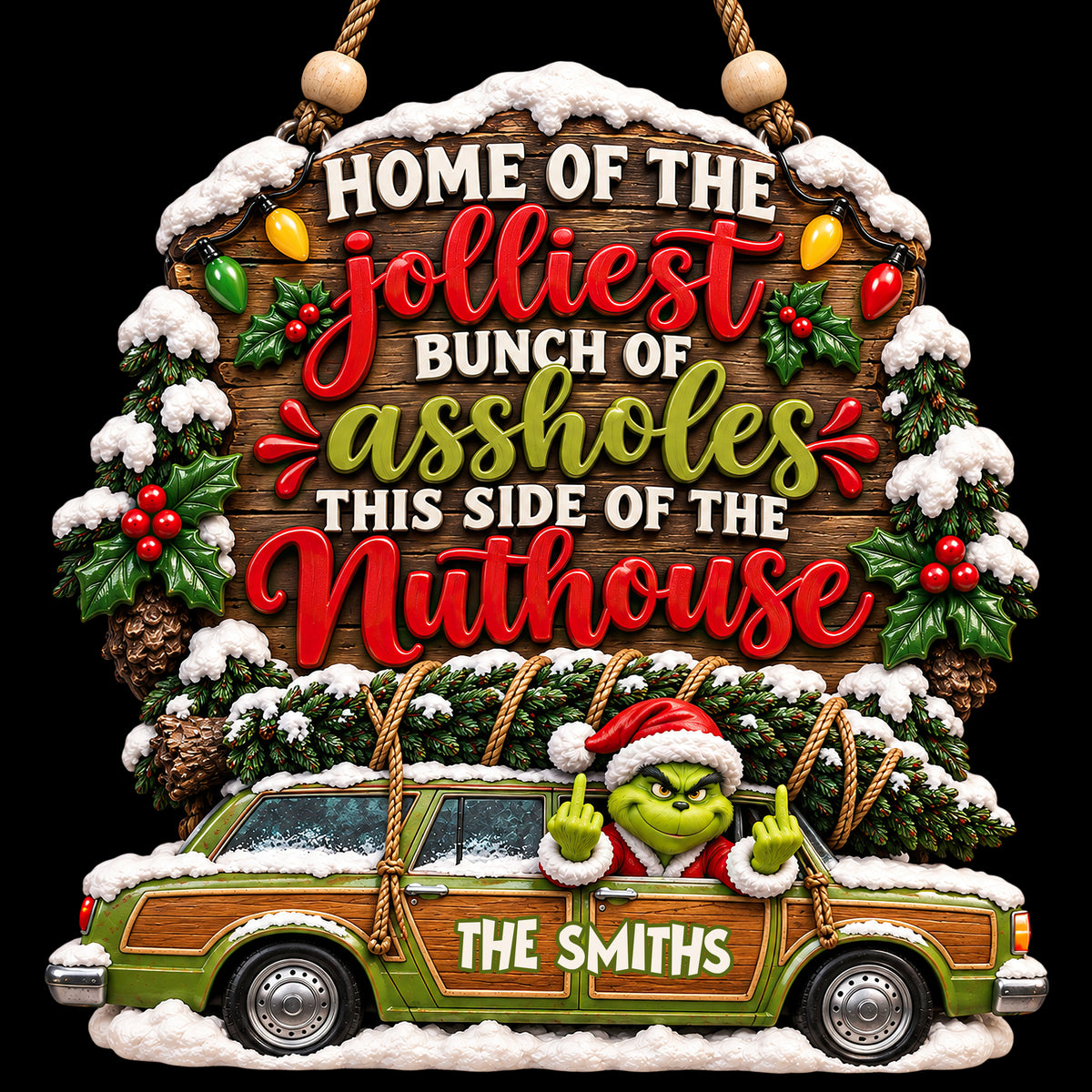 Home Of The Jolliest Acrylic Sign - Personalized Christmas Gifts For Family 08nadt161026-Homacus
