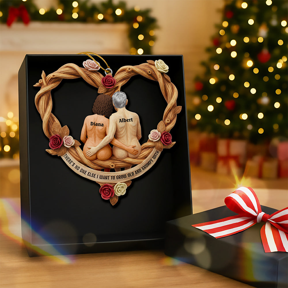 Old Couple Together Wood Ornament- Personalized Gifts For Couples 04OHQN211125-Homacus