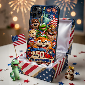 USA 250th Anniversary Cute Character Squad Phone Case - Personalized Gifts 07tylu160326-Homacus