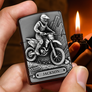 Mud Trail Rider Lighter - Personalized Gift For Motorcross Lovers-Homacus