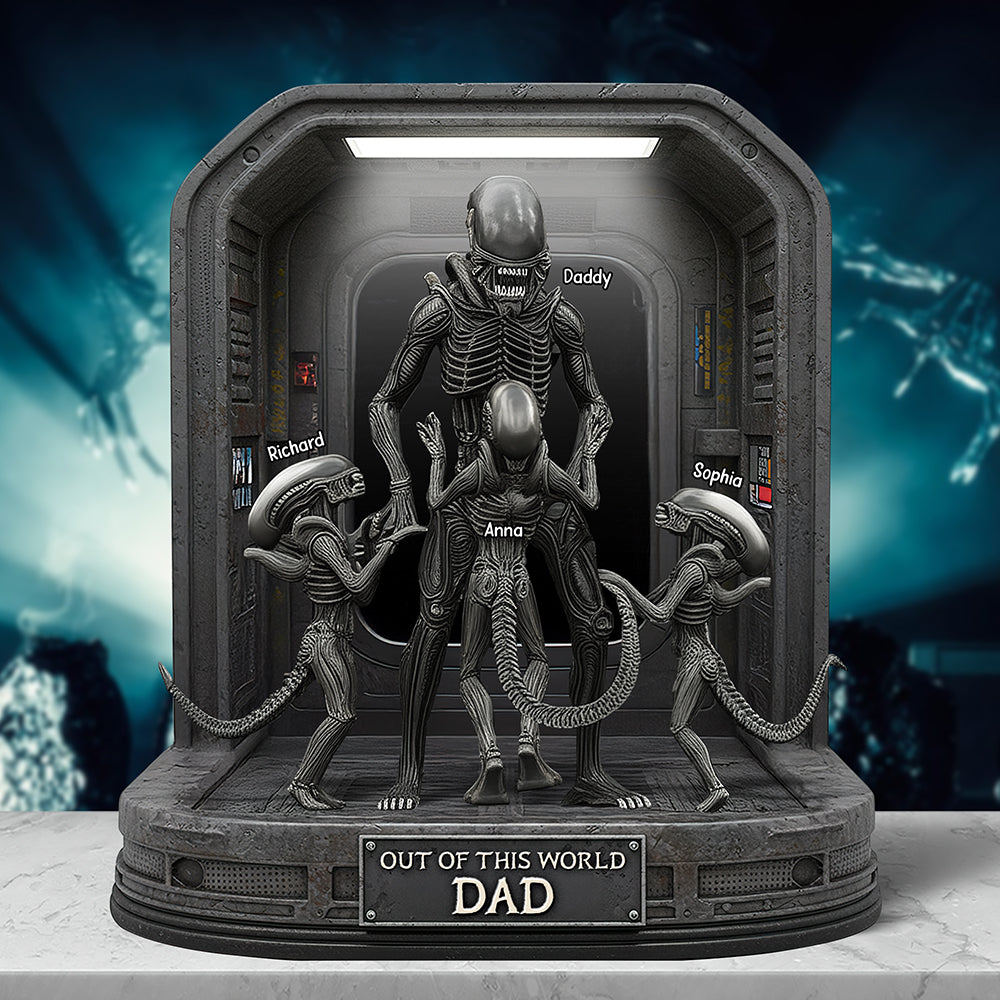 Personalized Gifts For Dad Acrylic Plaque, Alien Dad 03QHQN130525-Homacus