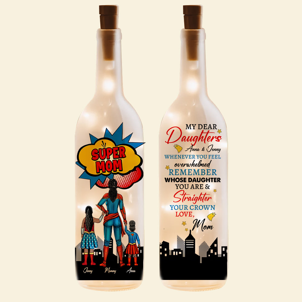 Personalized Gifts For Mom Bottle Lamp Mom And Daughters 05XQMH270225PA-Homacus